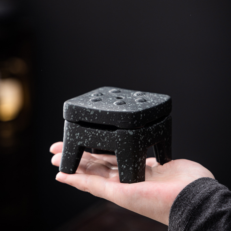 Zen Candle Supplies - 블루스톤/레트로 사각형 향로 세라믹 백단향 실내