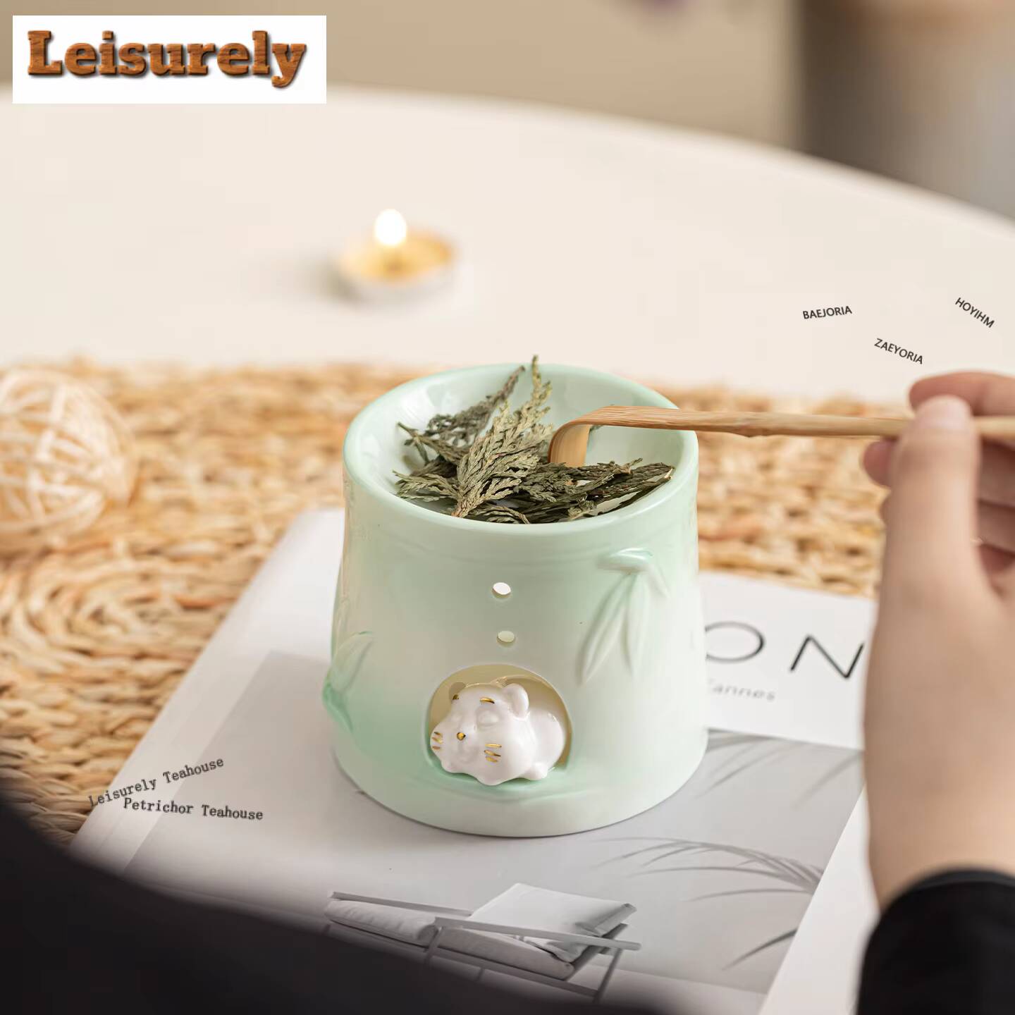 대나무 쥐 모양 향꽂이, 선(禪) 정원 향로, 명상용  - Zen Candle Supplies 리뷰 및 가격