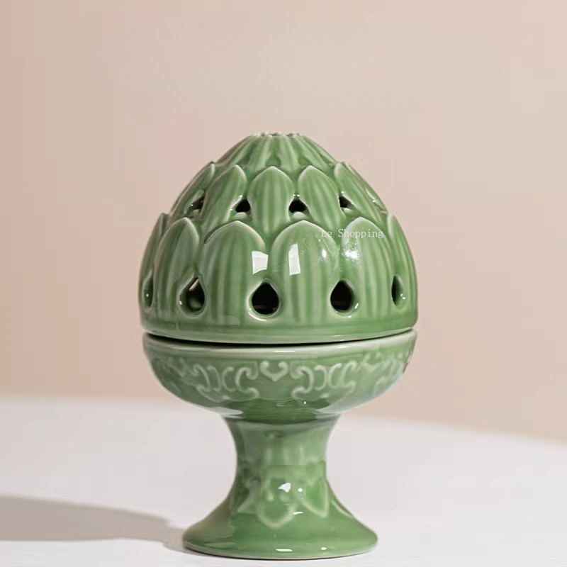 셀라돈 중국풍 도자기 향로/속이 빈 무늬 실내 탁상 장 - Zen Candle Supplies 리뷰 및 가격